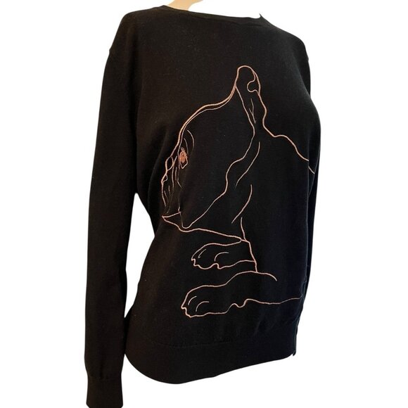 Ted Baker Size 4 Small Black Dog Sweater French Bulldog Boston Terrier Woof - Picture 3 of 10